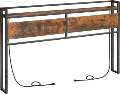 Shipitfurniture King Size Headboard With Usb Ports And Storage Rack