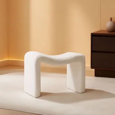 Shipitfurniture Large White Ottoman Footstool Multifunctional Living Room
