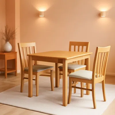 Shipitfurniture Line Oak Kitchen Table Set For4 Linen Chairs