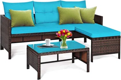 Shipitfurniture L-shaped Outdoor Rattan Sofa Set With Coffee Table