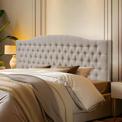 Shipitfurniture Luxury Linen Upholstered King Headboard With Easy Assembly