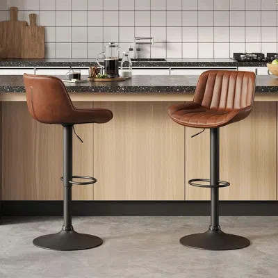 Shipitfurniture Mid Century Modern Adjustable Height Swivel Bar Stools