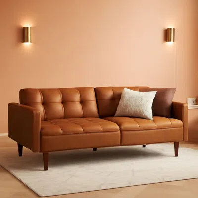 Shipitfurniture Mid Century Modern Multi Functional Sofa Bed Futon In Brown