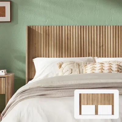 Shipitfurniture Modern Farmhouse Wood Headboard With Wingback Fluted Design