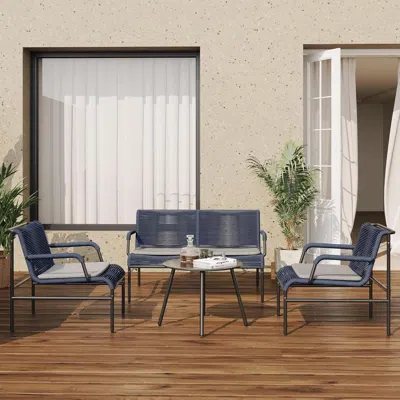 Shipitfurniture Modern Four Piece Patio Furniture Set With Comfortable Cushions