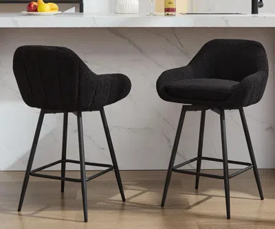 Shipitfurniture Modern Swivel Bar Stools Set Of Two Comfortable Design In Black