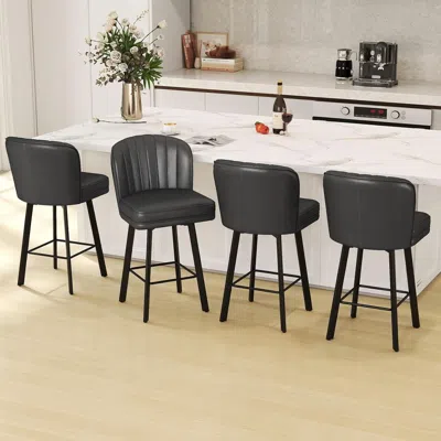 Shipitfurniture Modern Swivel Counter Height Bar Stools Set Of Four