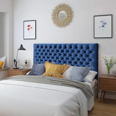 Shipitfurniture Modern Upholstered Headboard With Adjustable Height And Buttons