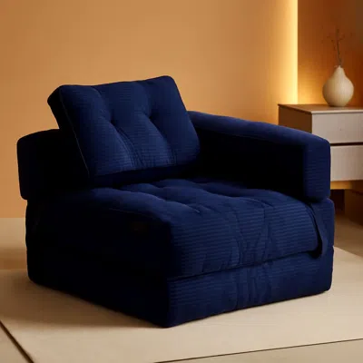 Shipitfurniture Navy Folding Sofa Bed With Armrests For Living Room