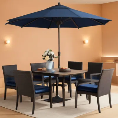 Shipitfurniture Navy Outdoor Patio Table And Chairs Set With Umbrella For 6
