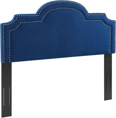 Shipitfurniture Navy Velvet King Headboard With Nailhead Trim And Foam