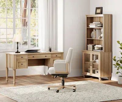 Shipitfurniture Oak Distressed Farmhouse Office Desk System Bookcase