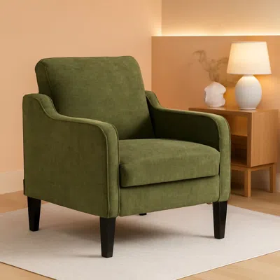 Shipitfurniture Olive Green Upholstered Accent Chair Midcentury Comfort