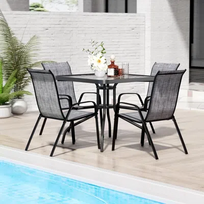 Shipitfurniture Outdoor Patio Dining Set With Metal Table And Chairs