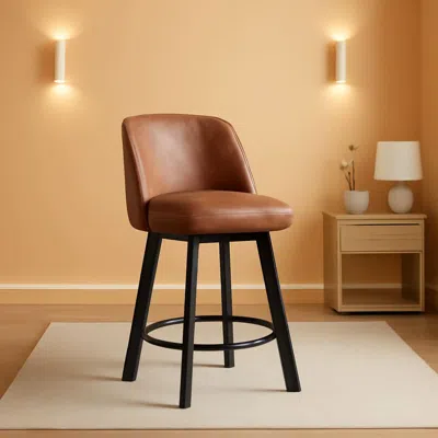 Shipitfurniture Set Of 3 26 Inch Counter Height Bar Stools Swivel Wood Legs