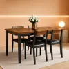 Shipitfurniture Sixty Three Inch Extendable Dining Table Set Rustic Brown