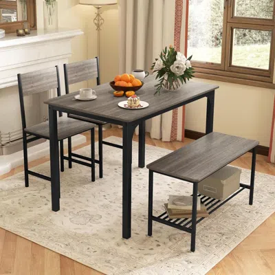 Shipitfurniture Stainless Steel Space Saving Dining Room Table Set Four