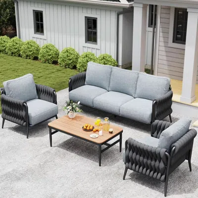 Shipitfurniture Stylish Outdoor Patio Furniture Set With Waterproof Cushions