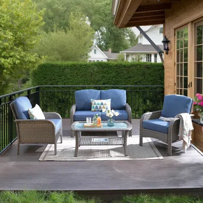Shipitfurniture Stylish Outdoor Wicker Furniture Set With Comfortable Seating