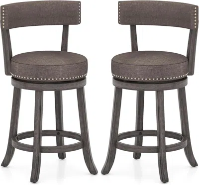 Shipitfurniture Swivel Bar Stools Set Of Two For Kitchen In Gray