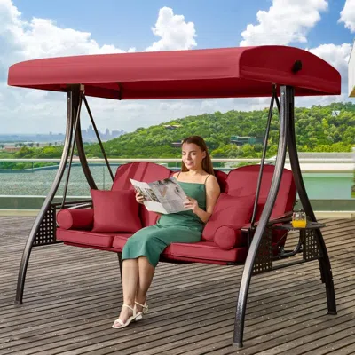 Shipitfurniture Three In One Outdoor Porch Swing With Canopy