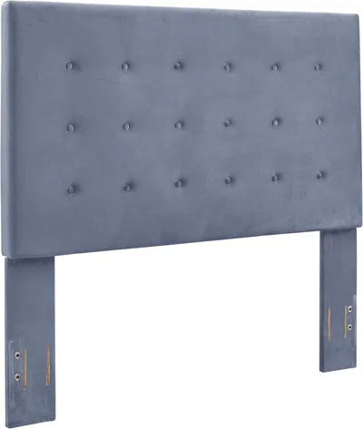 Shipitfurniture Transitional King Headboard In Cornflower Microfiber Fabric