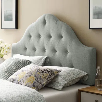 Shipitfurniture Tufted Linen Upholstered Queen Headboard With High Arch