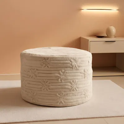 Shipitfurniture Ultra Plush Floor Pouf Ottoman Foot Rest Light Coffee