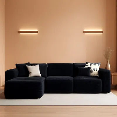 Shipitfurniture Versatile L Shaped Modular Couch For Living Room In Black