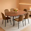 Shipitfurniture Walnut Extendable Dining Table Set Six Chairs Upholstered