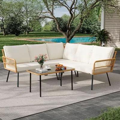 Shipitfurniture Wicker Patio Furniture Set With Cushions For Outdoor