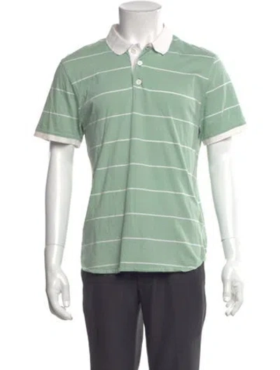 Pre-owned Shipley & Halmos Striped Crew Neck Polo Shirt In Green
