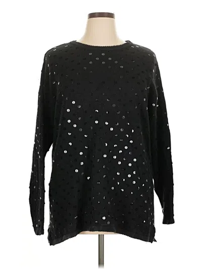 Pre-owned Ship'n Shore Pullover Sweater In Black
