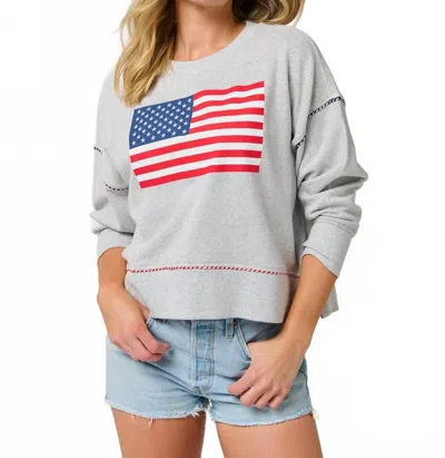 Shiraleah American Flag Sweatshirt In Grey