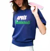 Shiraleah Apres Pickleball Lightweight Short Sleeve Shirt In Navy In Blue