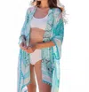 Shiraleah Belize Lightweight Boho Resort Wrap Kimono Cover Up In Turquoise In Blue