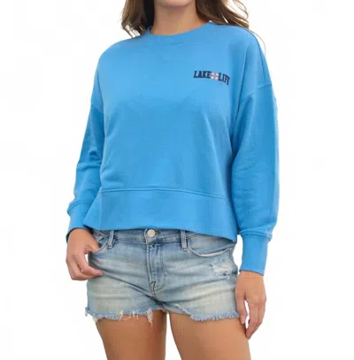 Shiraleah Boat Docks And Flip Flops Relaxed Sweatshirt In Blue