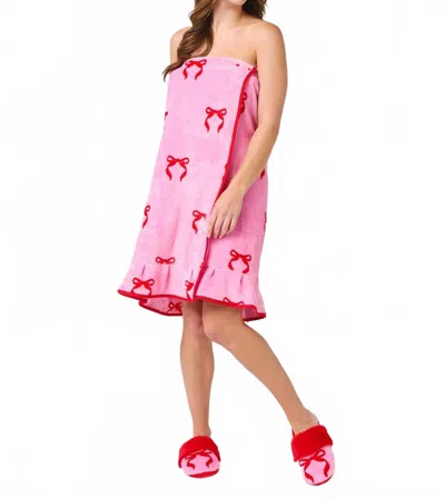 Shiraleah Bow Bath Wrap In Pink