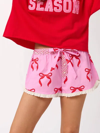 Shiraleah Bow Boxer Shorts In Pink