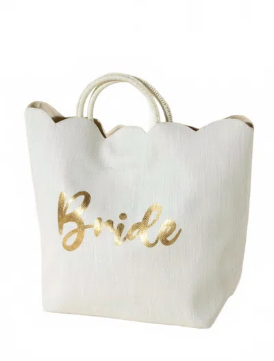 Shiraleah Bride Scalloped Tote In White
