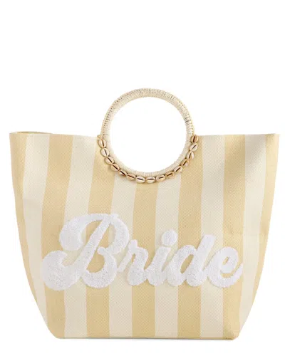 Shiraleah Bride Stripe Tote In Beige