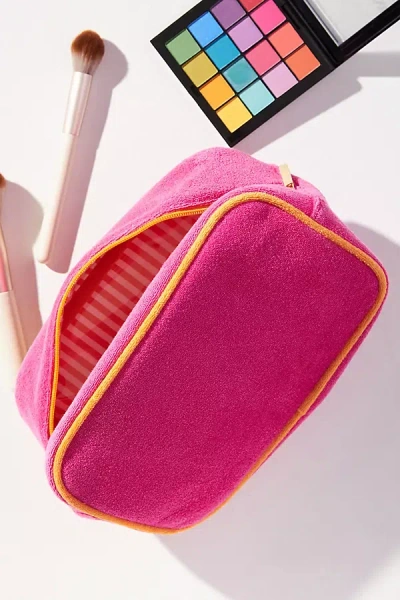 Shiraleah Cabana Medium Zip Pouch Green In Pink