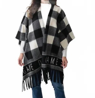 SHIRALEAH CALLIE GAME DAY CAPE IN BLACK WHITE