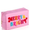 SHIRALEAH CARA "MERRY & BRIGHT" LARGE COSMETIC POUCH