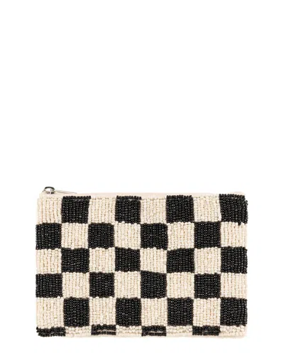 Shiraleah Checks Beaded Zip Pouch