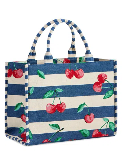 Shiraleah Cherry Stripe Jacquard Tote In Multi