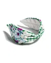 Shiraleah Embellished Check Wide Headband In Green