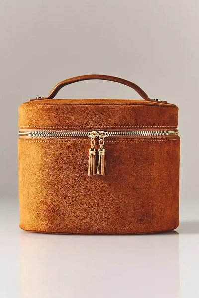 Shiraleah Exclusive Faux Suede Train Case In Beige