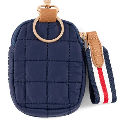 Shiraleah Ezra Quilted Nylon Clip-on Pouch, Navy In Blue