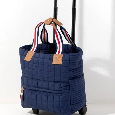 Shiraleah Ezra Quilted Nylon Roller Tote, Navy In Blue